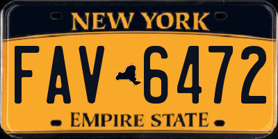 NY license plate FAV6472