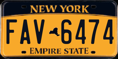 NY license plate FAV6474