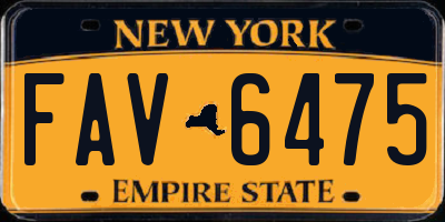NY license plate FAV6475