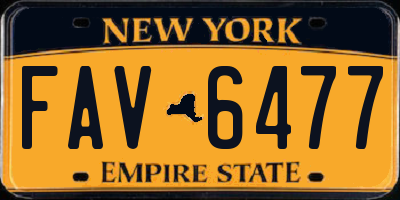NY license plate FAV6477