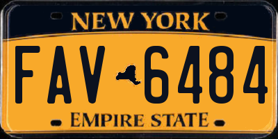 NY license plate FAV6484