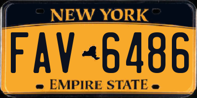 NY license plate FAV6486