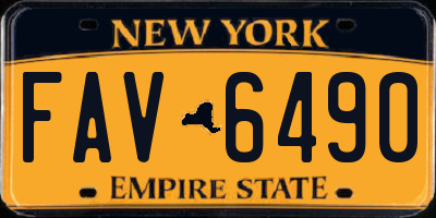 NY license plate FAV6490