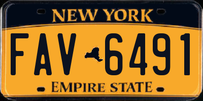 NY license plate FAV6491