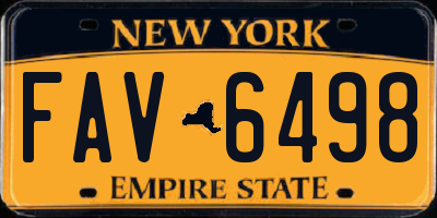 NY license plate FAV6498