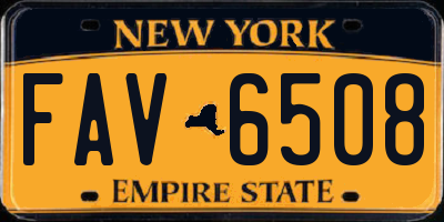 NY license plate FAV6508