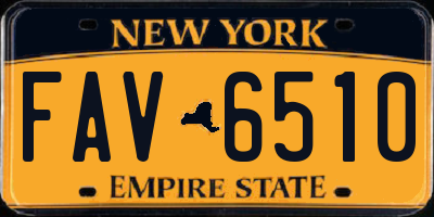 NY license plate FAV6510