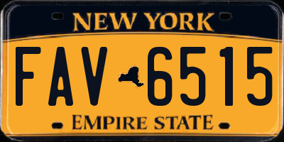 NY license plate FAV6515