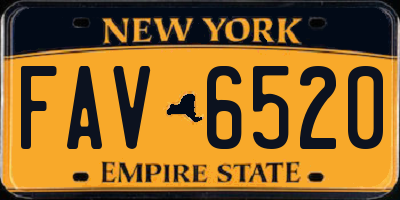 NY license plate FAV6520