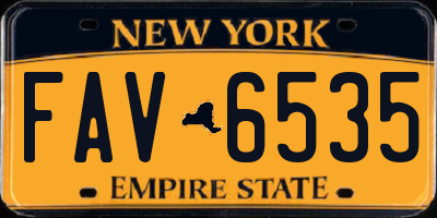 NY license plate FAV6535