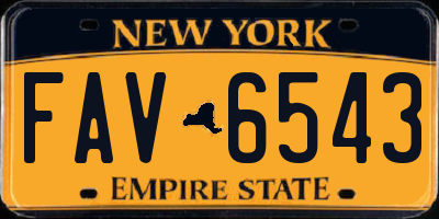 NY license plate FAV6543