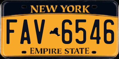 NY license plate FAV6546