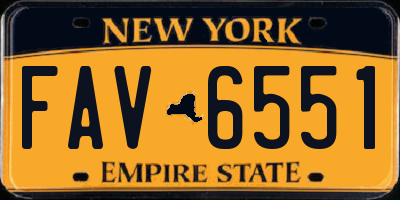 NY license plate FAV6551