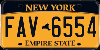 NY license plate FAV6554