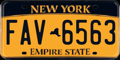 NY license plate FAV6563
