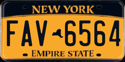 NY license plate FAV6564