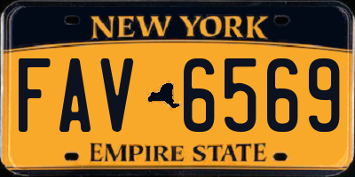 NY license plate FAV6569