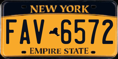 NY license plate FAV6572