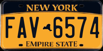 NY license plate FAV6574