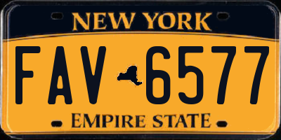 NY license plate FAV6577