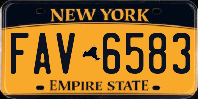 NY license plate FAV6583
