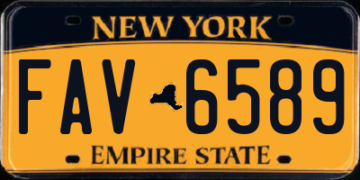 NY license plate FAV6589
