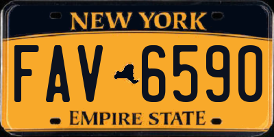 NY license plate FAV6590