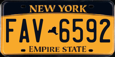 NY license plate FAV6592