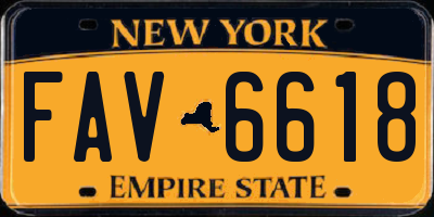 NY license plate FAV6618