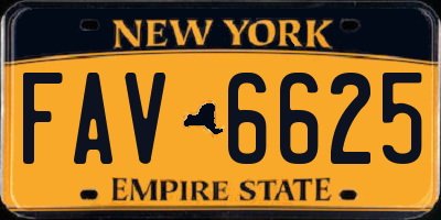 NY license plate FAV6625