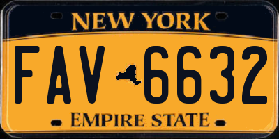 NY license plate FAV6632