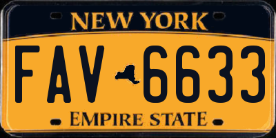 NY license plate FAV6633