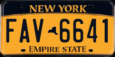 NY license plate FAV6641
