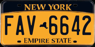 NY license plate FAV6642