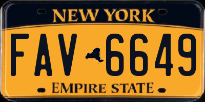 NY license plate FAV6649