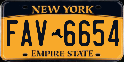 NY license plate FAV6654