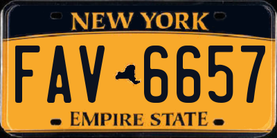 NY license plate FAV6657