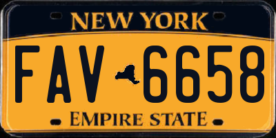 NY license plate FAV6658