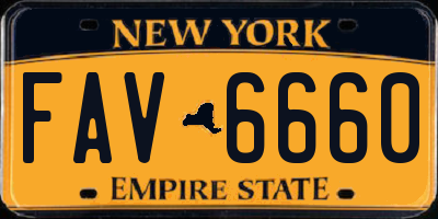 NY license plate FAV6660