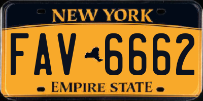 NY license plate FAV6662
