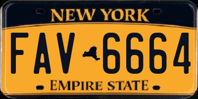 NY license plate FAV6664