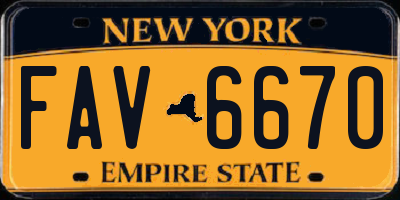 NY license plate FAV6670