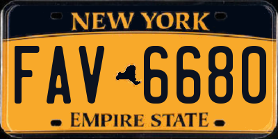 NY license plate FAV6680