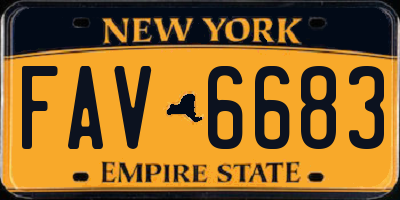 NY license plate FAV6683