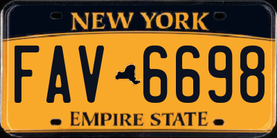 NY license plate FAV6698