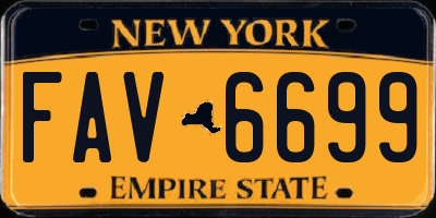 NY license plate FAV6699