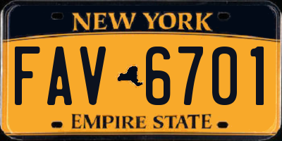 NY license plate FAV6701