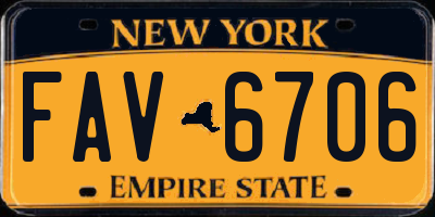 NY license plate FAV6706