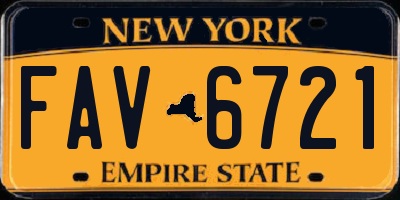 NY license plate FAV6721