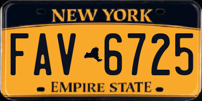 NY license plate FAV6725